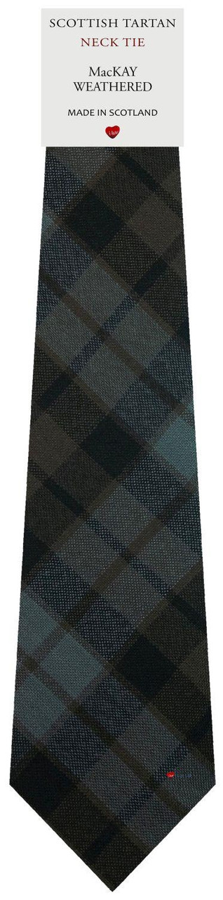 Mens All Wool Tie Woven Scotland - MacKay Weathered Tartan
