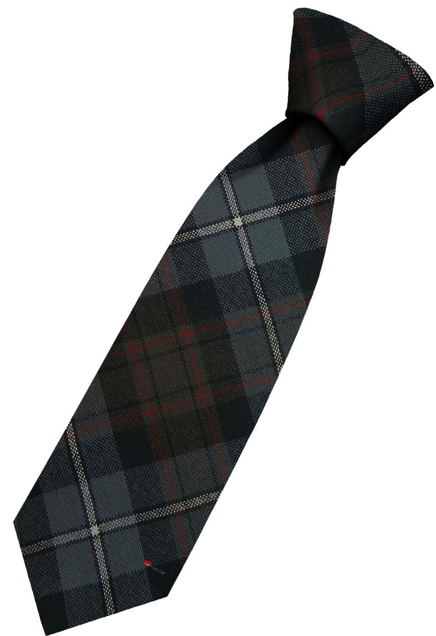 Mens All Wool Tie Woven Scotland - MacRae Hunting Weathered Tartan