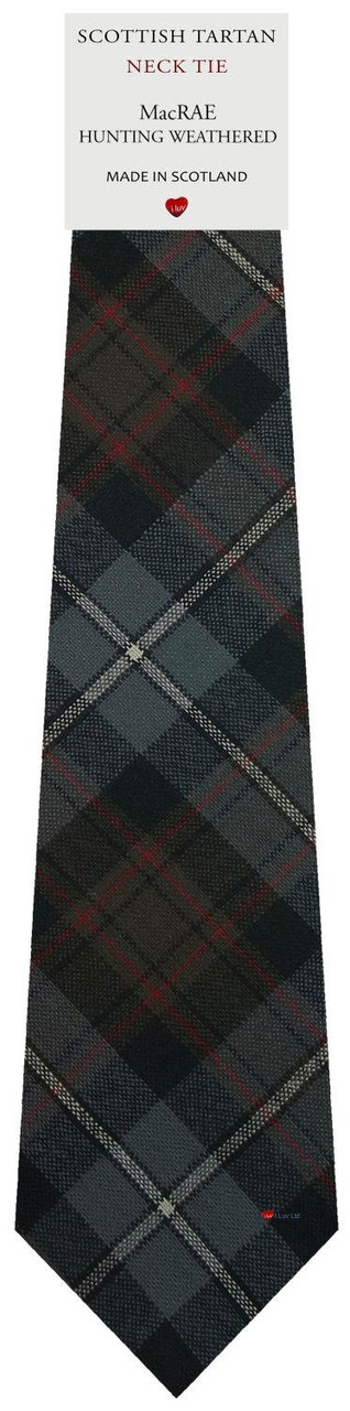 Mens All Wool Tie Woven Scotland - MacRae Hunting Weathered Tartan