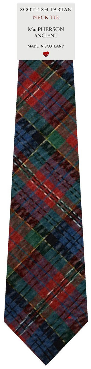 Mens All Wool Tie Woven Scotland - MacPherson Ancient Tartan