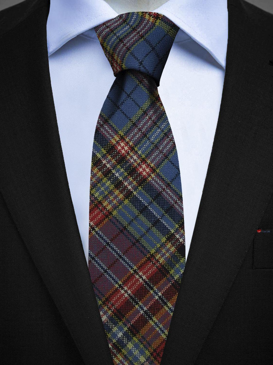 Mens All Wool Tie Woven Scotland - Ogilvie Airlie Ancient Tartan
