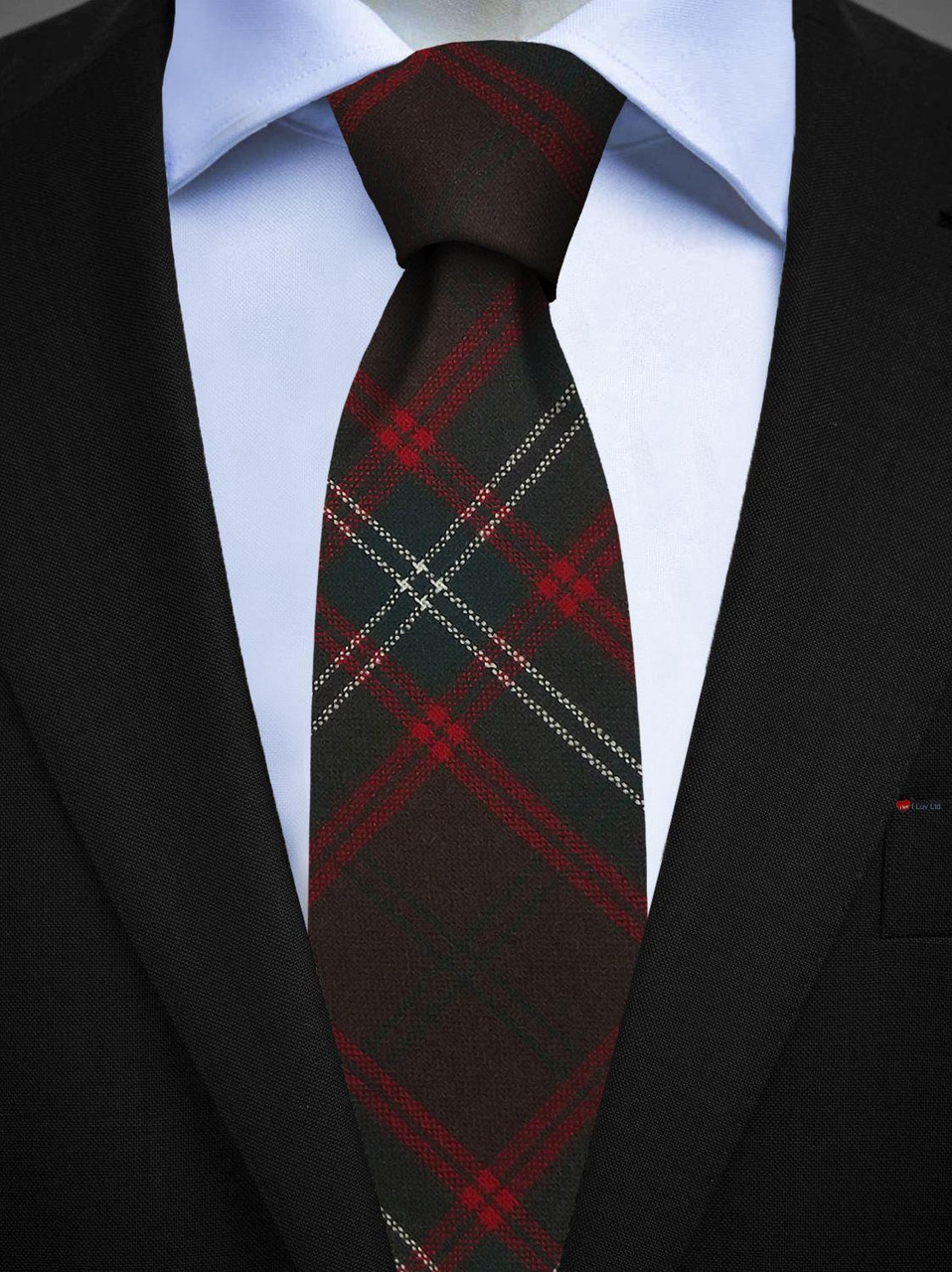 Mens All Wool Tie Woven Scotland - Seton Hunting Modern Tartan