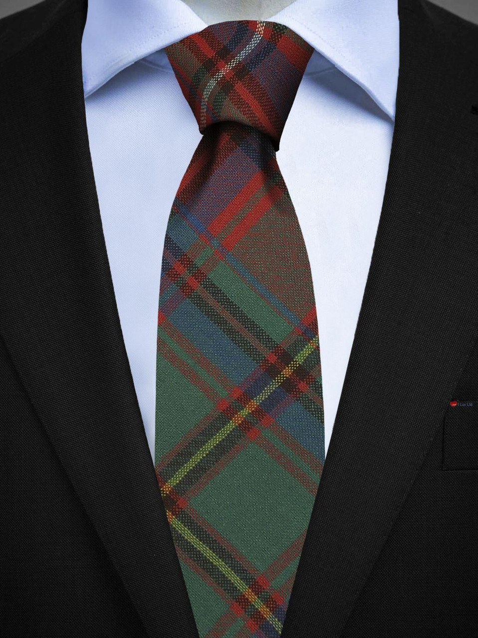 Mens All Wool Tie Woven Scotland - Sommerville Ancient Tartan