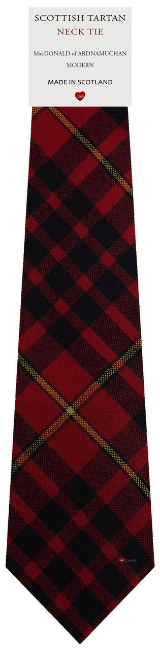 Mens All Wool Tie Woven Scotland - MacDonald of Ardnamuchan Modern Tartan