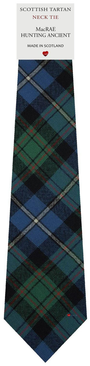 Mens All Wool Tie Woven Scotland - MacRae Hunting Ancient Tartan