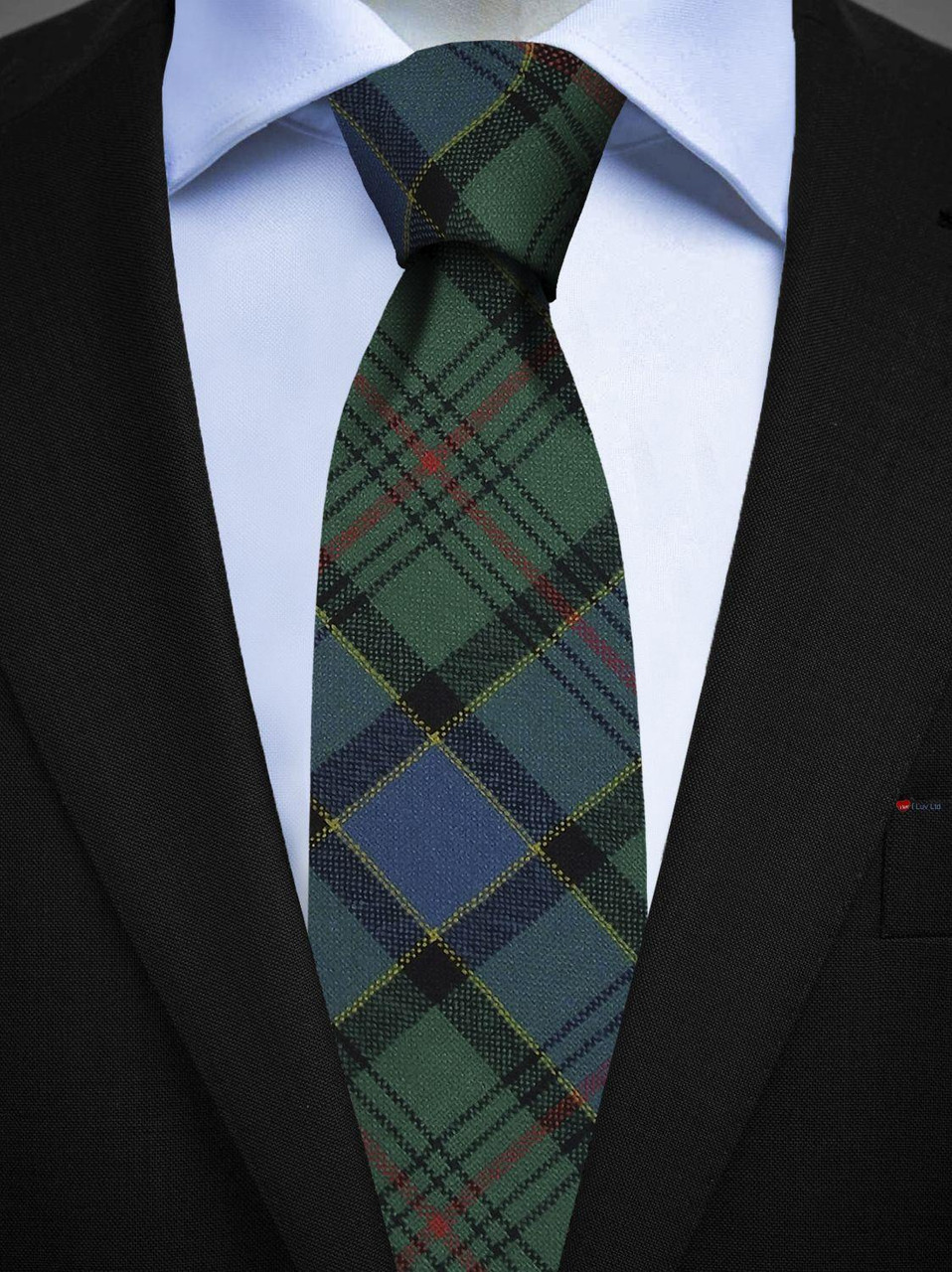Mens All Wool Tie Woven Scotland - Ogilvie Hunting Ancient Tartan