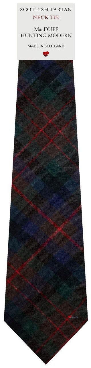 Mens All Wool Tie Woven Scotland - MacDuff Hunting Modern Tartan