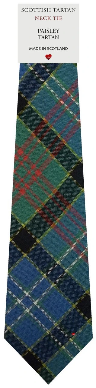 Mens All Wool Tie Woven Scotland - Paisley District Tartan