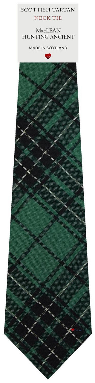 Mens All Wool Tie Woven Scotland - MacLean Hunting Ancient Tartan
