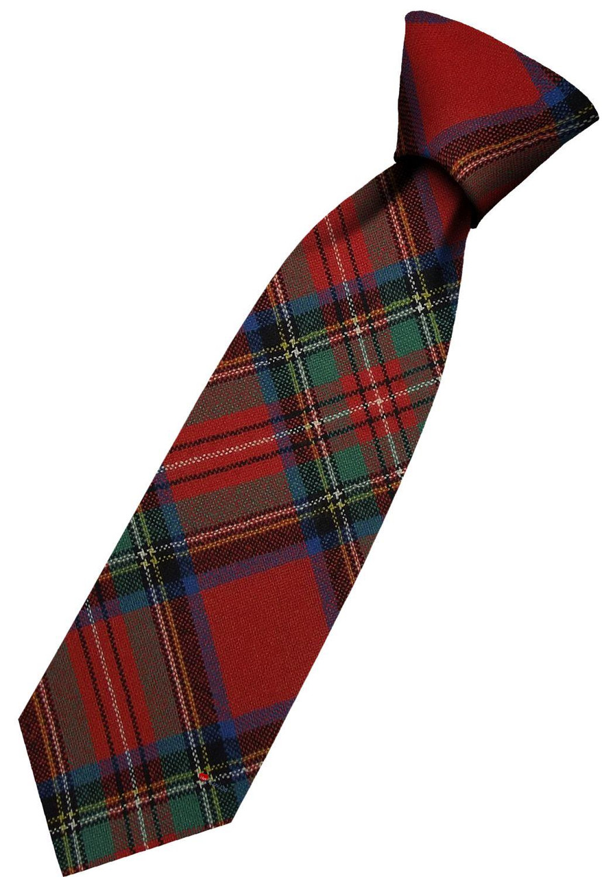 Mens All Wool Tie Woven Scotland - Stewart Royal Ancient Tartan