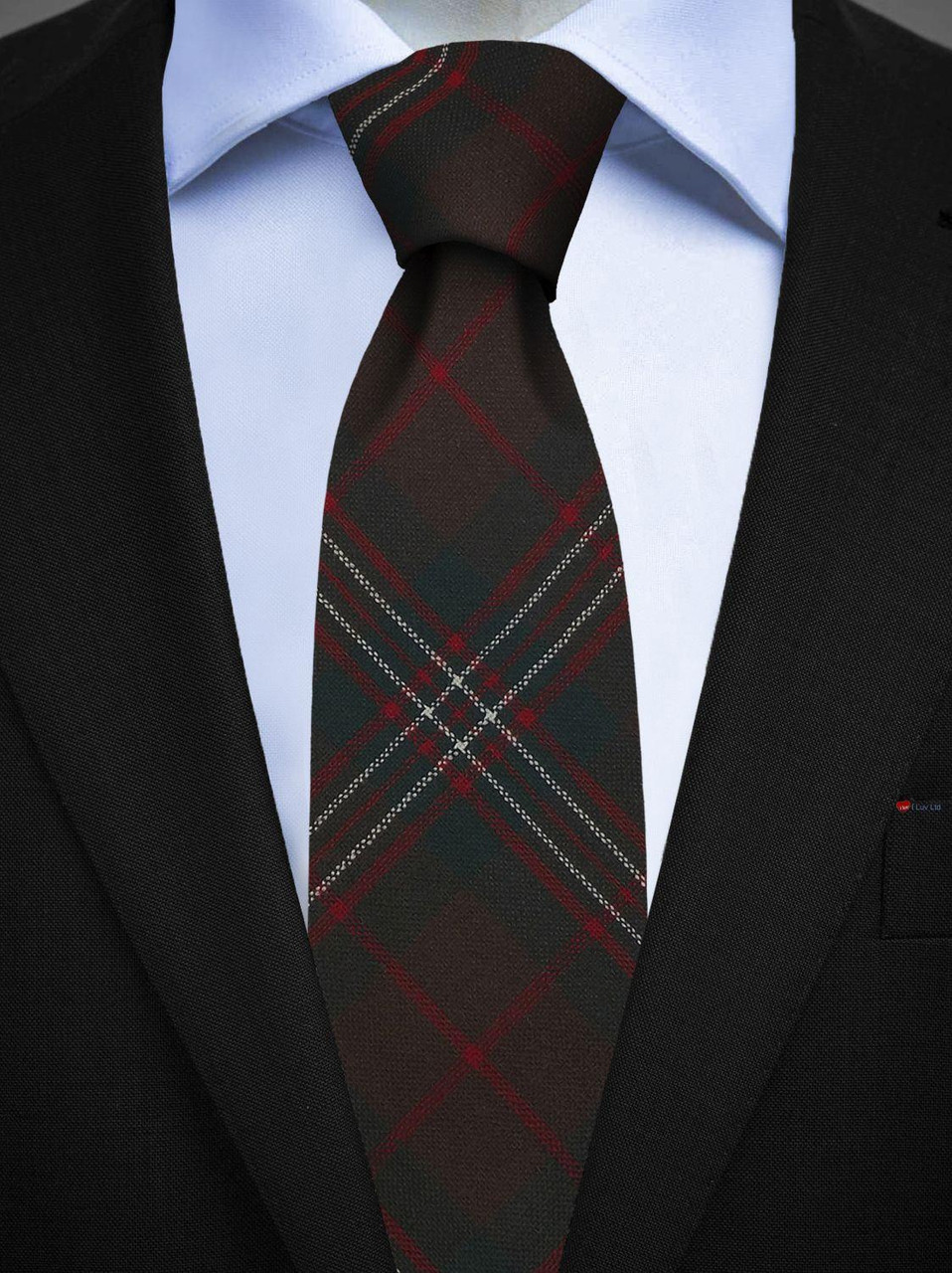 Mens All Wool Tie Woven Scotland - Scott Brown Modern Tartan