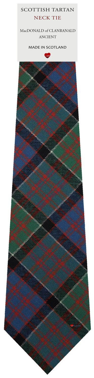 Mens All Wool Tie Woven Scotland - MacDonald of Clanranald Ancient Tartan