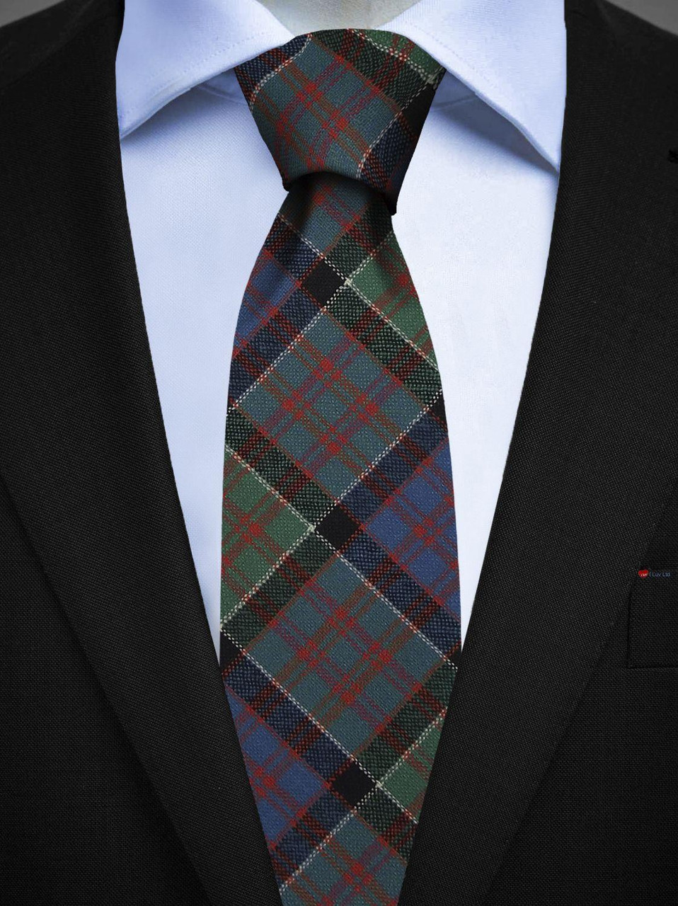 Mens All Wool Tie Woven Scotland - MacDonald of Clanranald Ancient Tartan