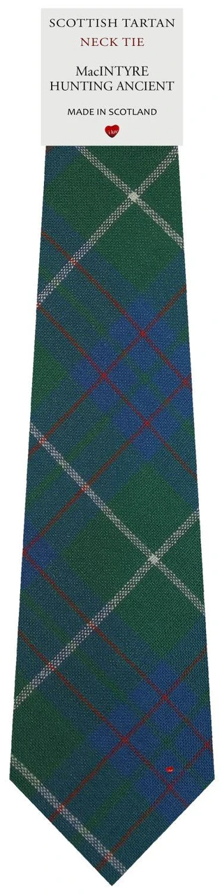 Mens All Wool Tie Woven Scotland - MacIntyre Hunting Ancient Tartan