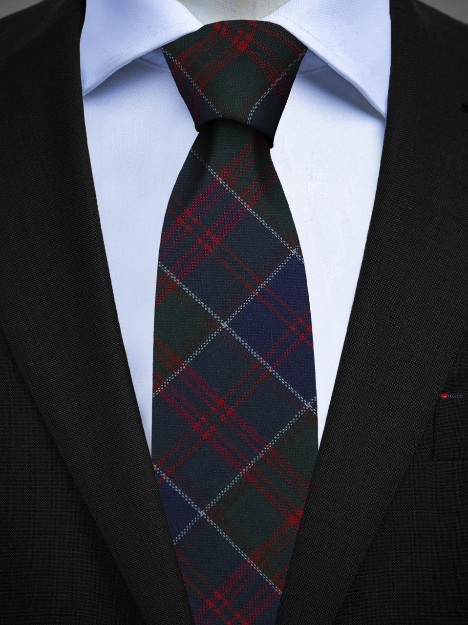 Mens All Wool Tie Woven Scotland - Stewart of Appin Hunting Modern Tartan