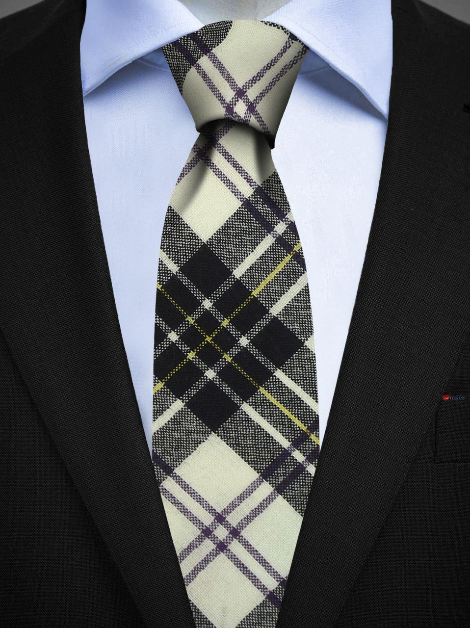 Mens All Wool Tie Woven Scotland - MacPherson Dress Modern Tartan