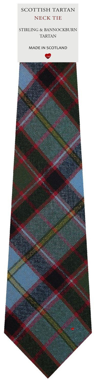 Mens All Wool Tie Woven Scotland - Stirling and Bannockburn Tartan