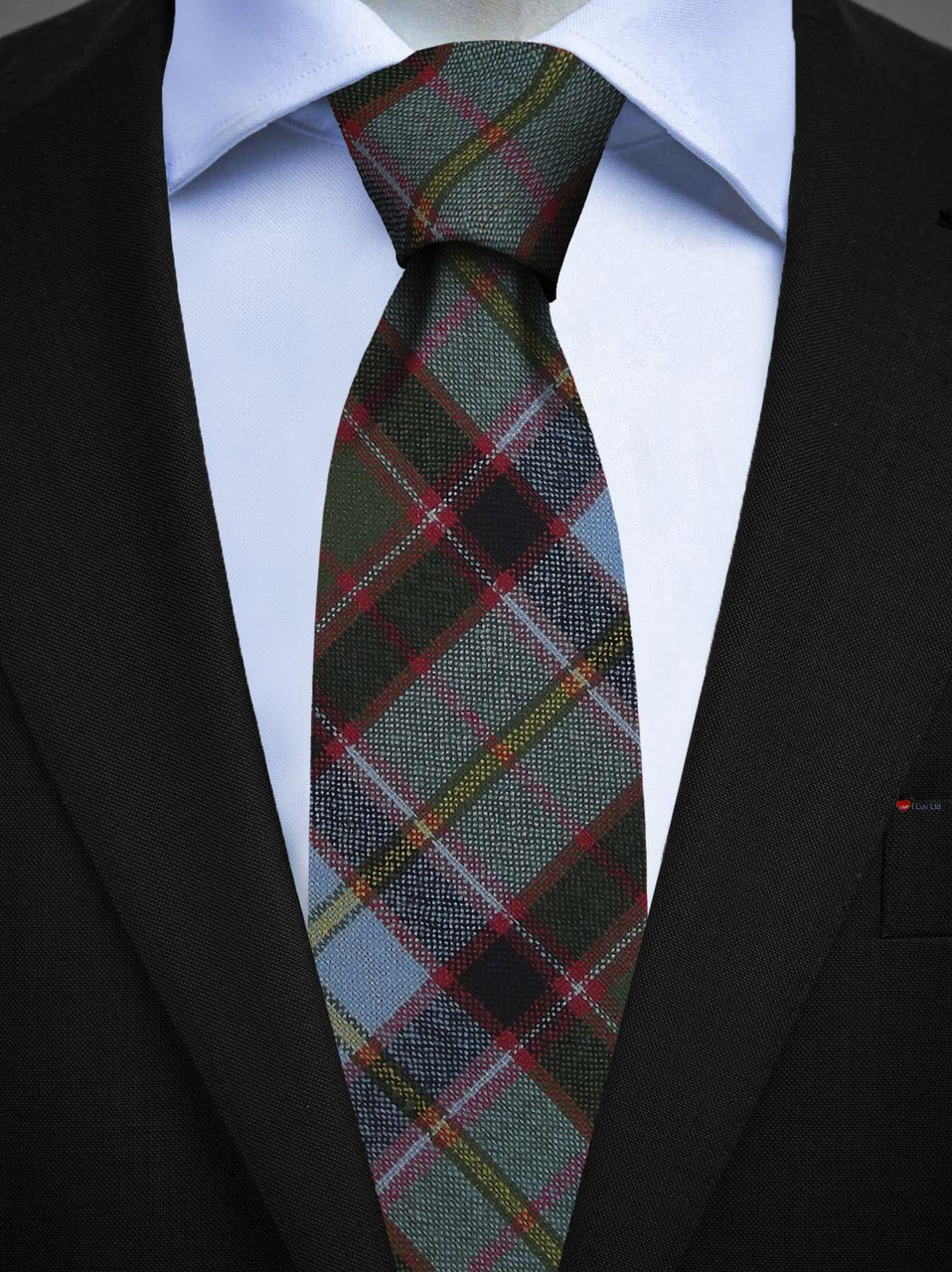 Mens All Wool Tie Woven Scotland - Stirling and Bannockburn Tartan