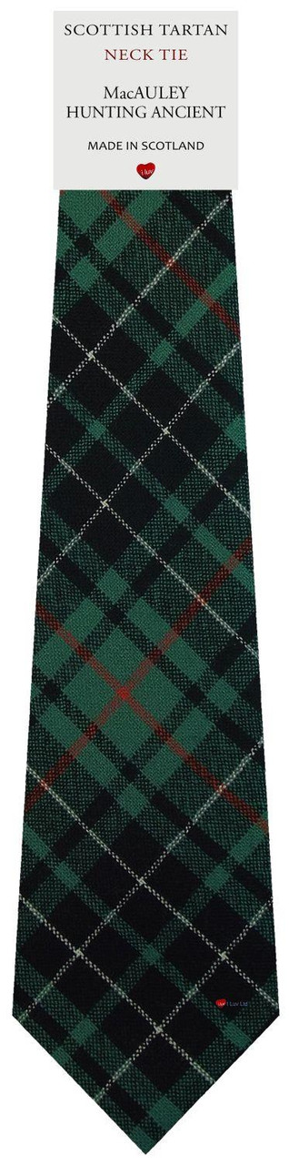 Mens All Wool Tie Woven Scotland - MacAuley Hunting Ancient Tartan