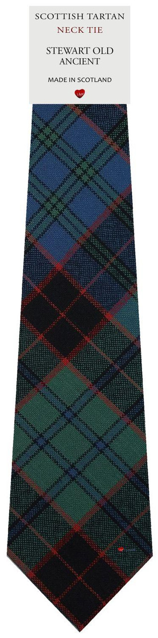 Mens All Wool Tie Woven Scotland - Stewart Old Ancient Tartan