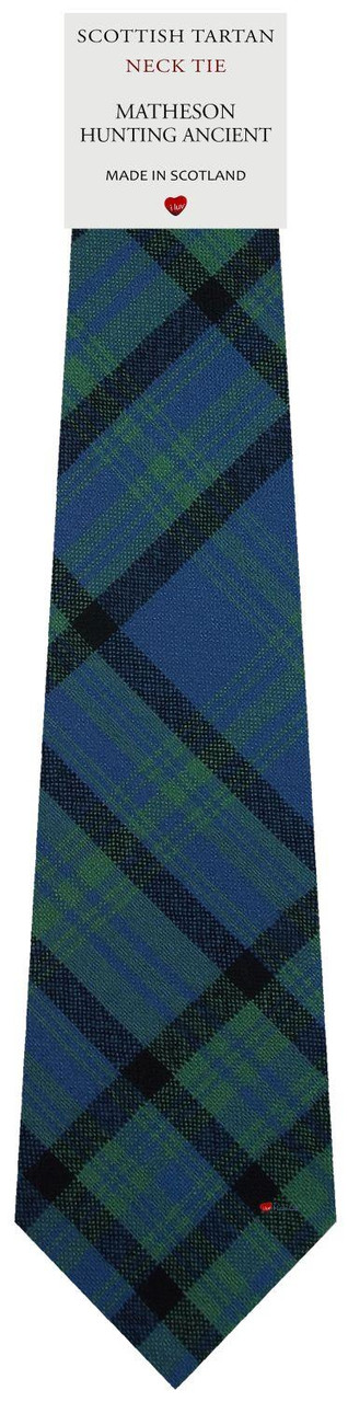 Mens All Wool Tie Woven Scotland - Matheson Hunting Ancient Tartan