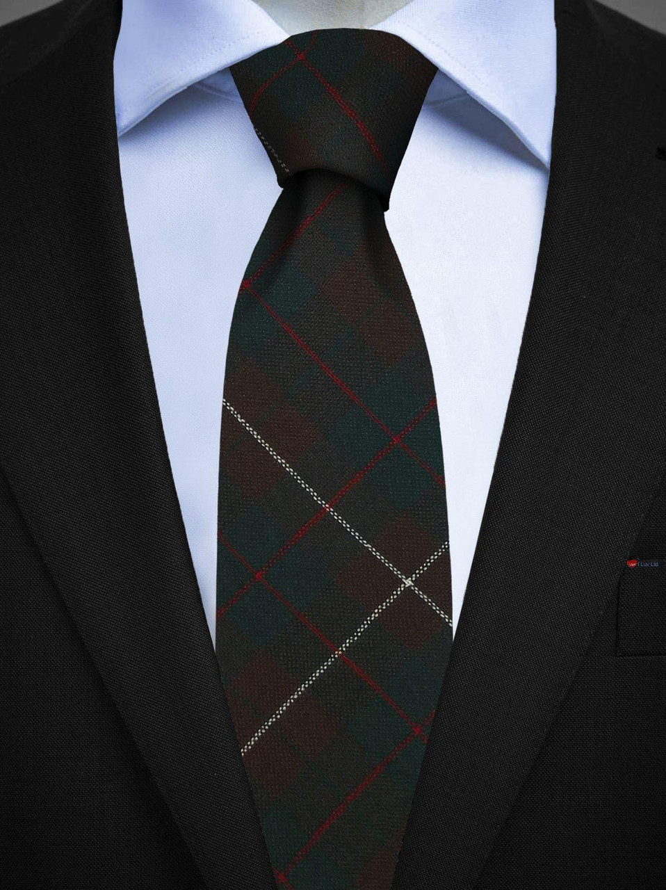Mens All Wool Tie Woven Scotland - MacKinnon Hunting Modern Tartan