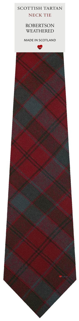 Mens All Wool Tie Woven Scotland - Robertson Weathered Tartan