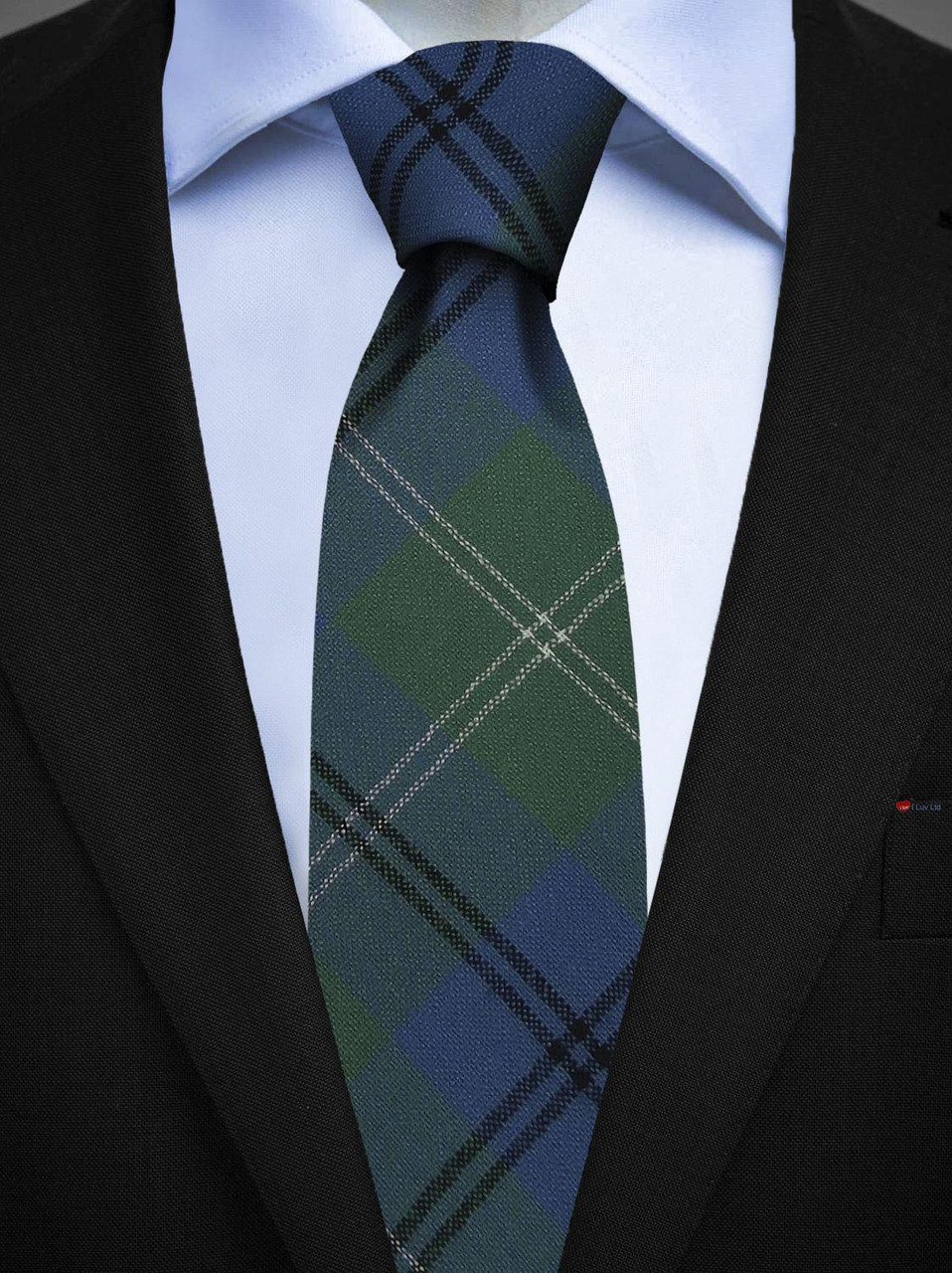 Mens All Wool Tie Woven Scotland - Melville Ancient Tartan