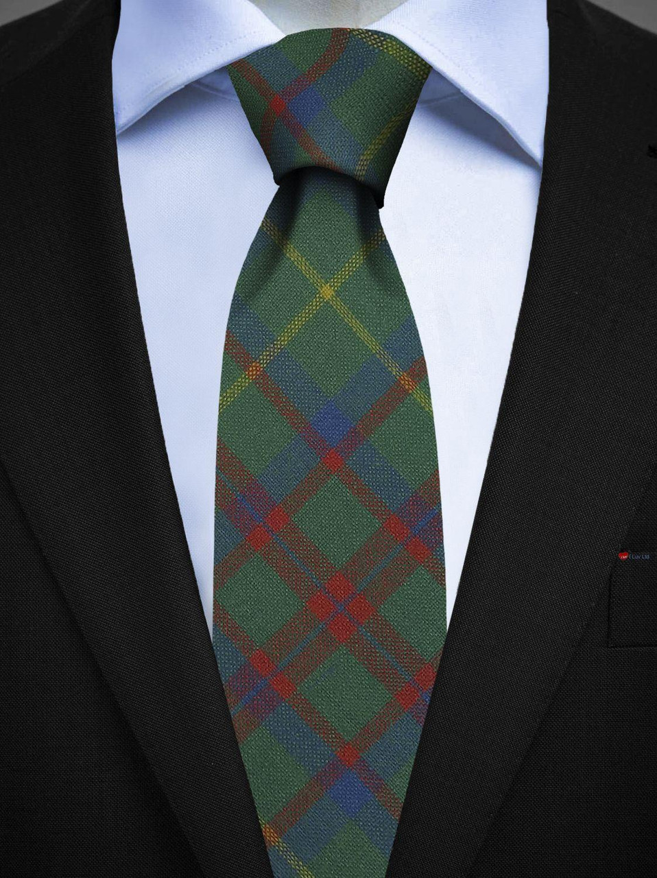 Mens All Wool Tie Woven Scotland - MacIntosh Hunting Ancient Tartan