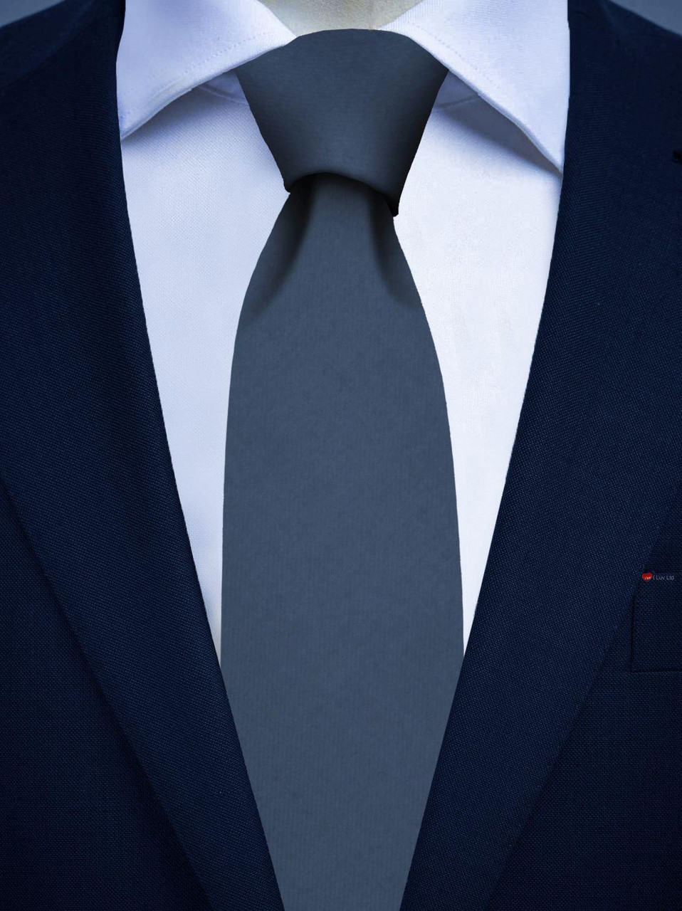 Mens All Wool Tie Woven Scotland - Plain Ancient Blue