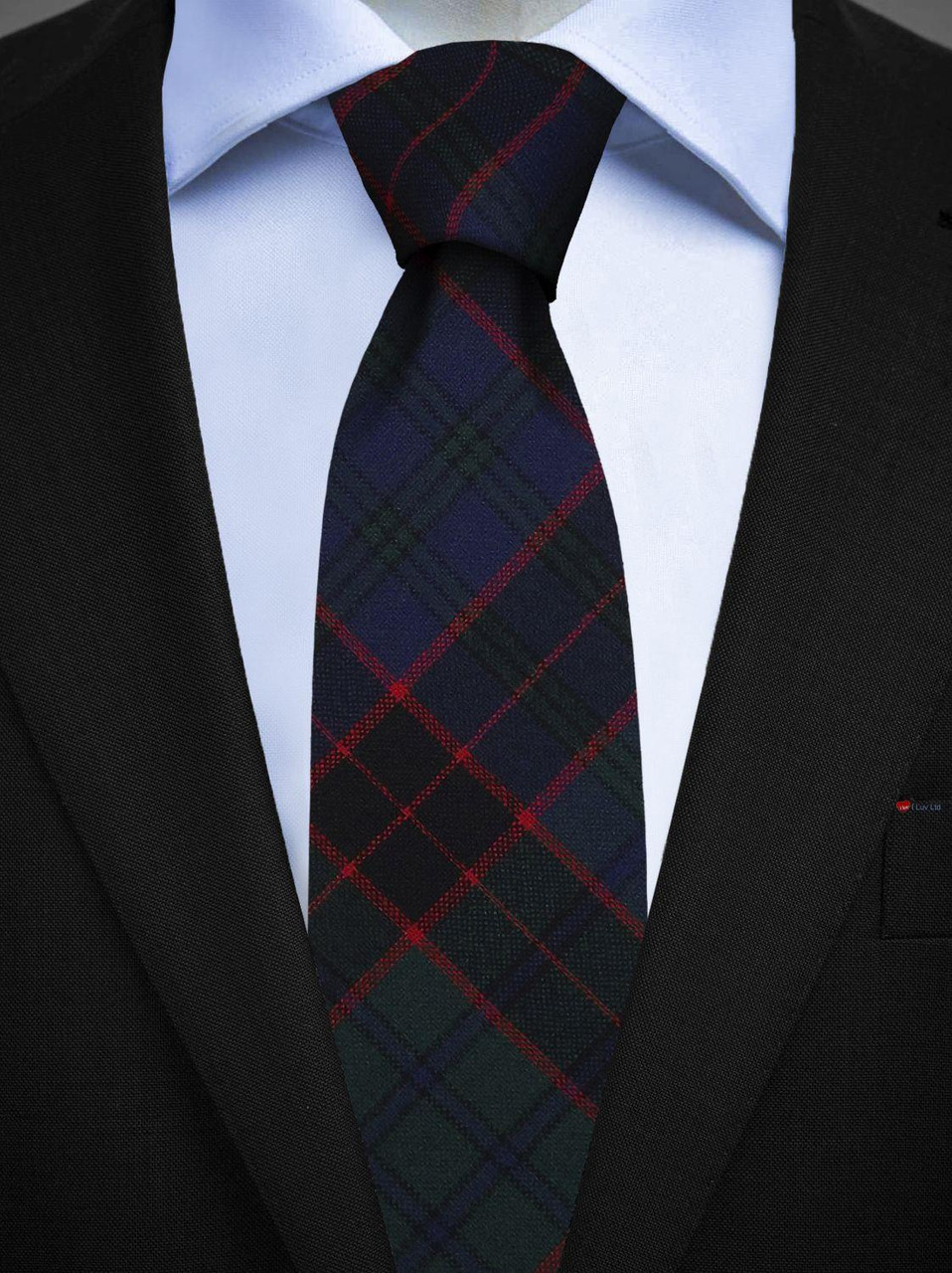 Mens All Wool Tie Woven Scotland - Stewart Old Modern Tartan