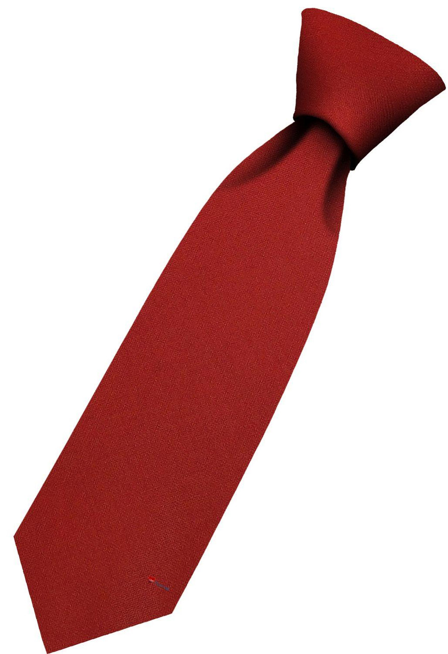 Mens All Wool Tie Woven Scotland - Plain Ancient Red Tartan