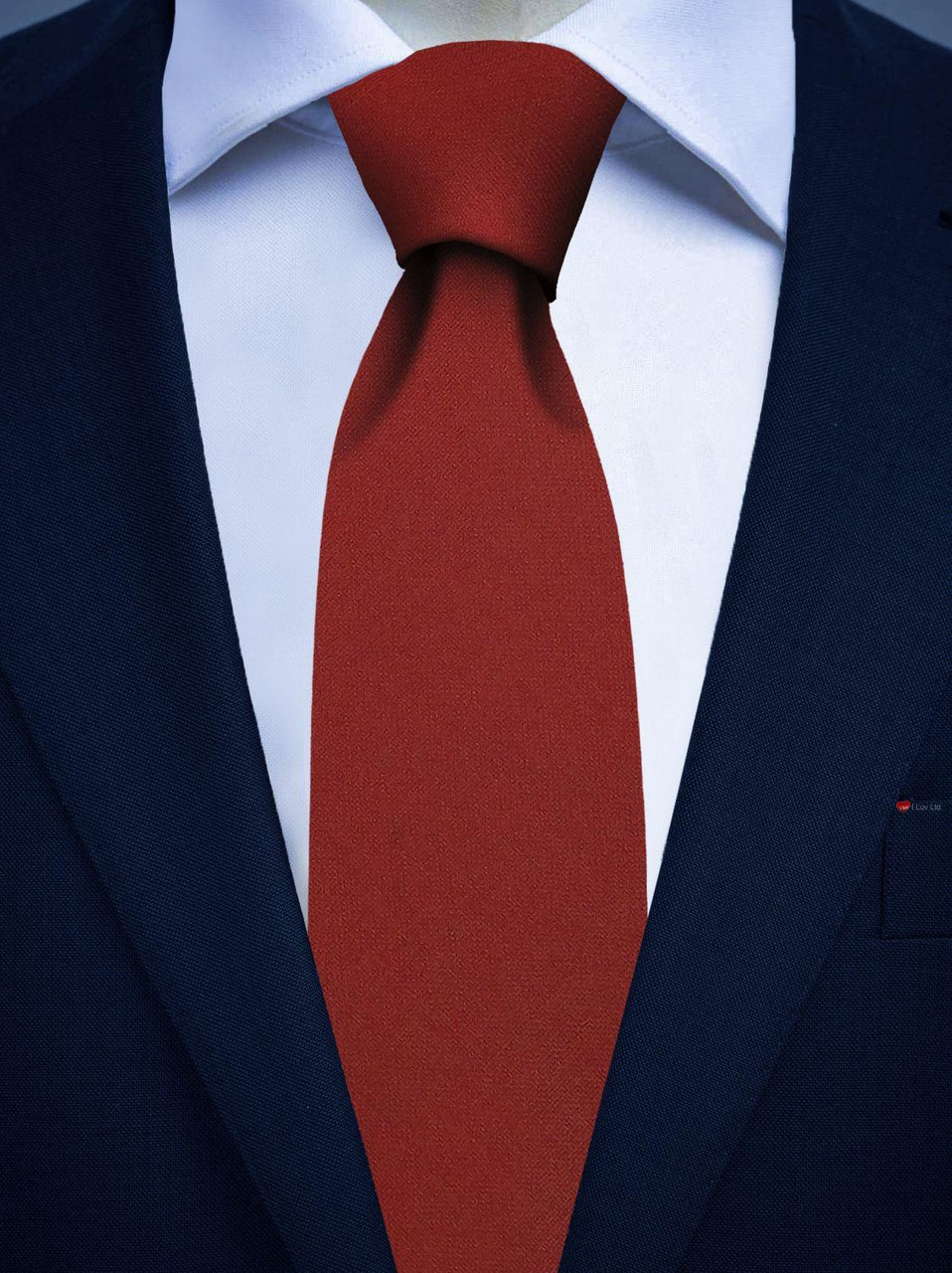 Mens All Wool Tie Woven Scotland - Plain Ancient Red Tartan