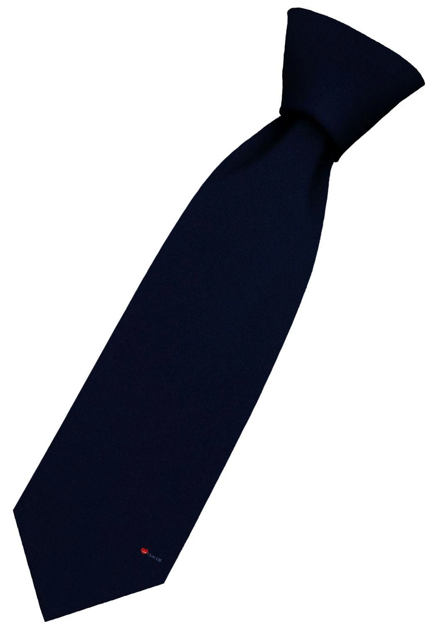 Mens All Wool Tie Woven Scotland - Plain Navy Blue