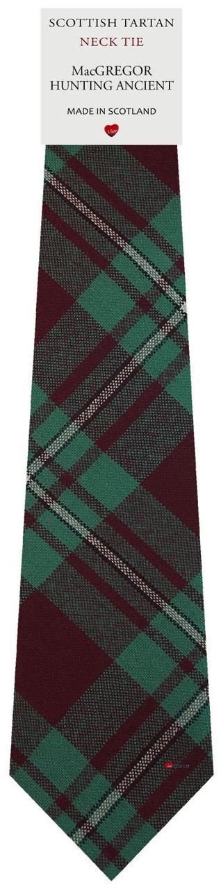 Mens All Wool Tie Woven Scotland - MacGregor Hunting Ancient Tartan