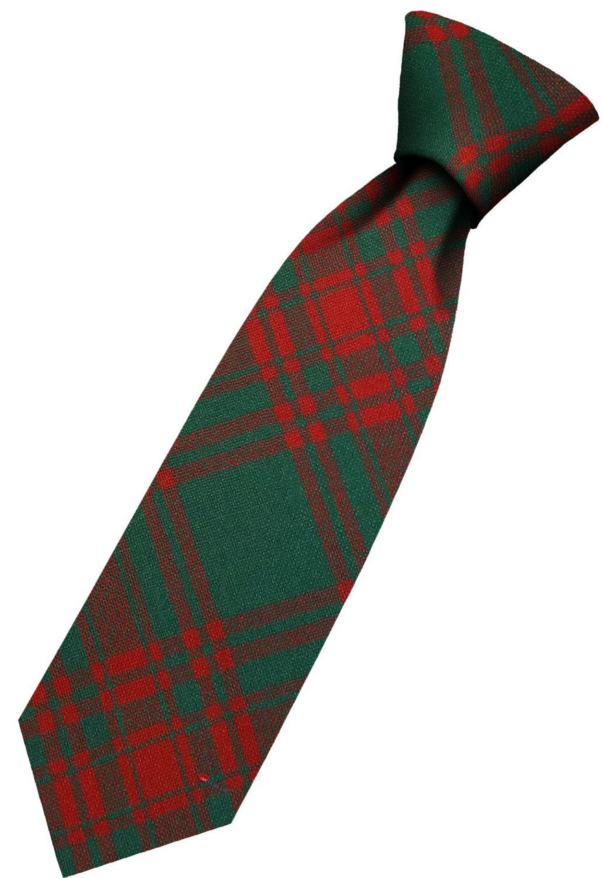 Mens All Wool Tie Woven Scotland - Menzies Green Ancient Tartan