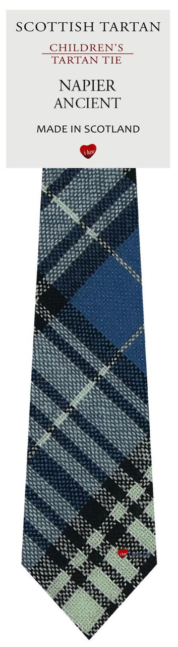 Boys Pure Wool Tie Woven Scotland - Napier Ancient Tartan