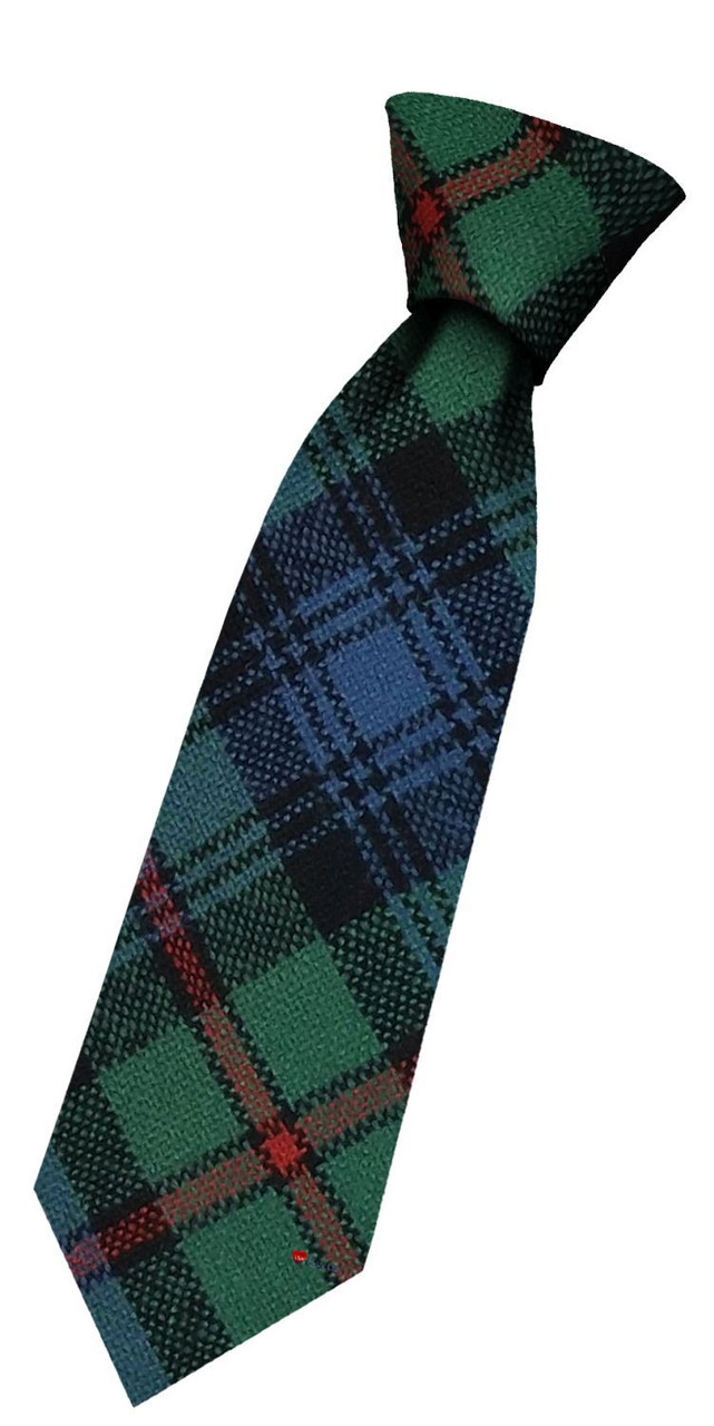 Boys Pure Wool Tie Woven Scotland - Robertson Hunting Ancient Tartan