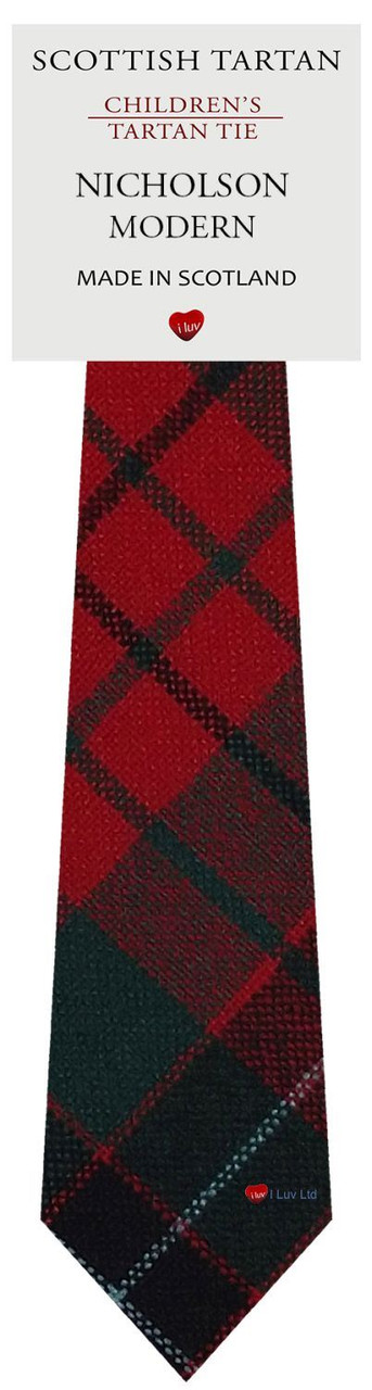 Boys Pure Wool Tie Woven Scotland - Nicholson Modern Tartan
