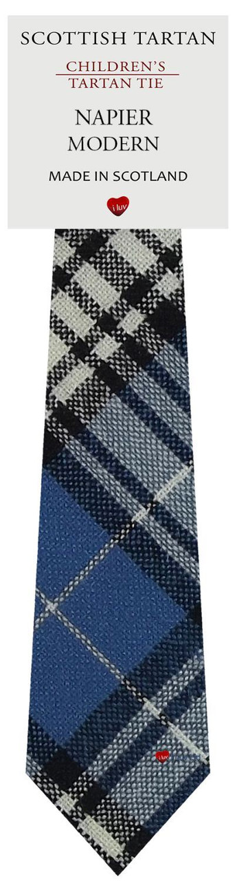 Boys Pure Wool Tie Woven Scotland - Napier Modern Tartan
