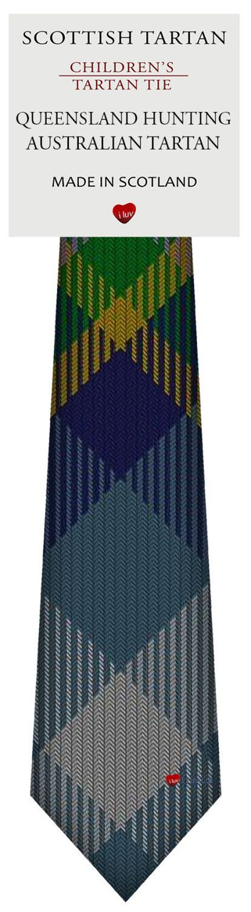 Boys Pure Wool Tie Woven Scotland - Queensland Hunting Australian Tartan