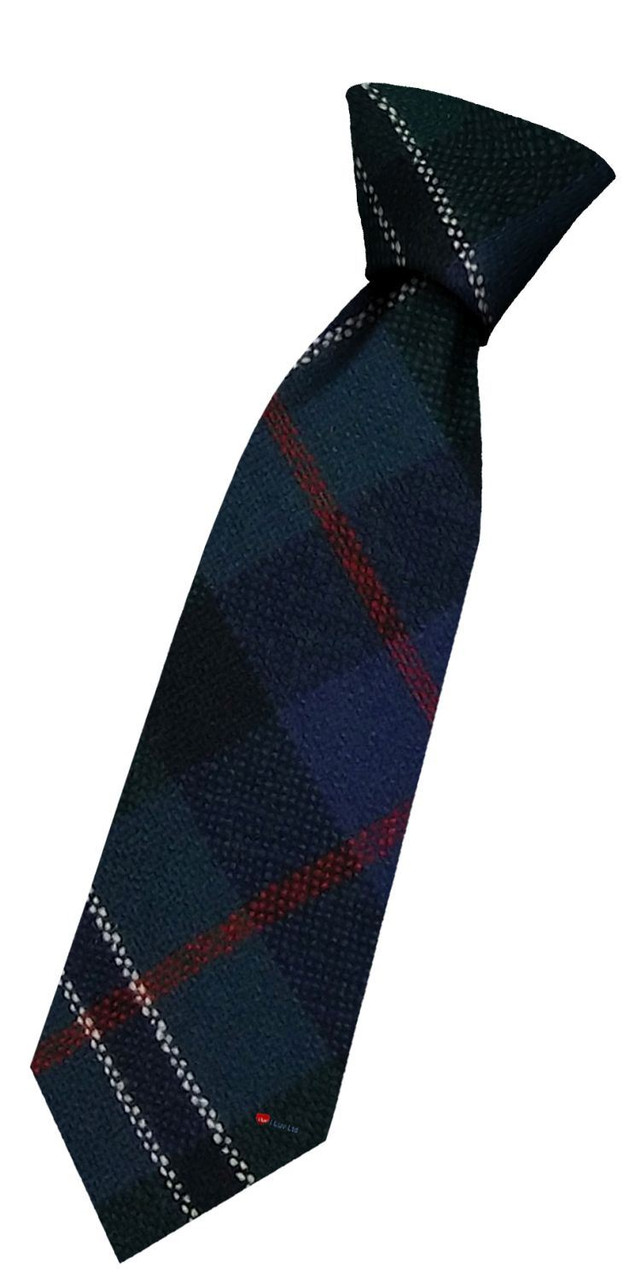 Boys Pure Wool Tie Woven Scotland - Rose Hunting Modern Tartan