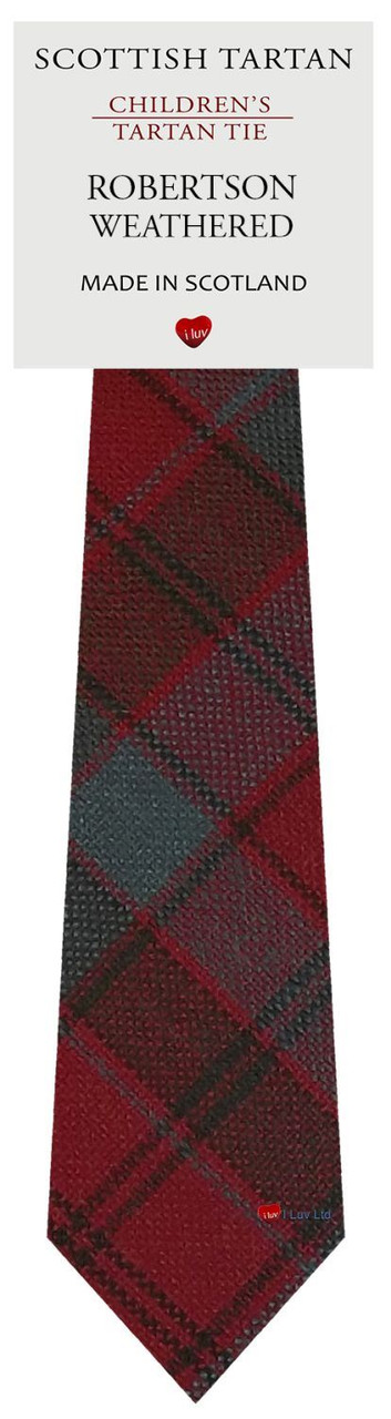 Boys Pure Wool Tie Woven Scotland - Robertson Weathered Tartan