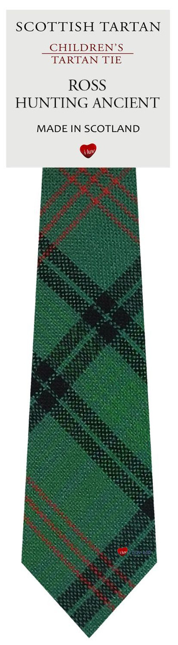 Boys Pure Wool Tie Woven Scotland - Ross Hunting Ancient Tartan