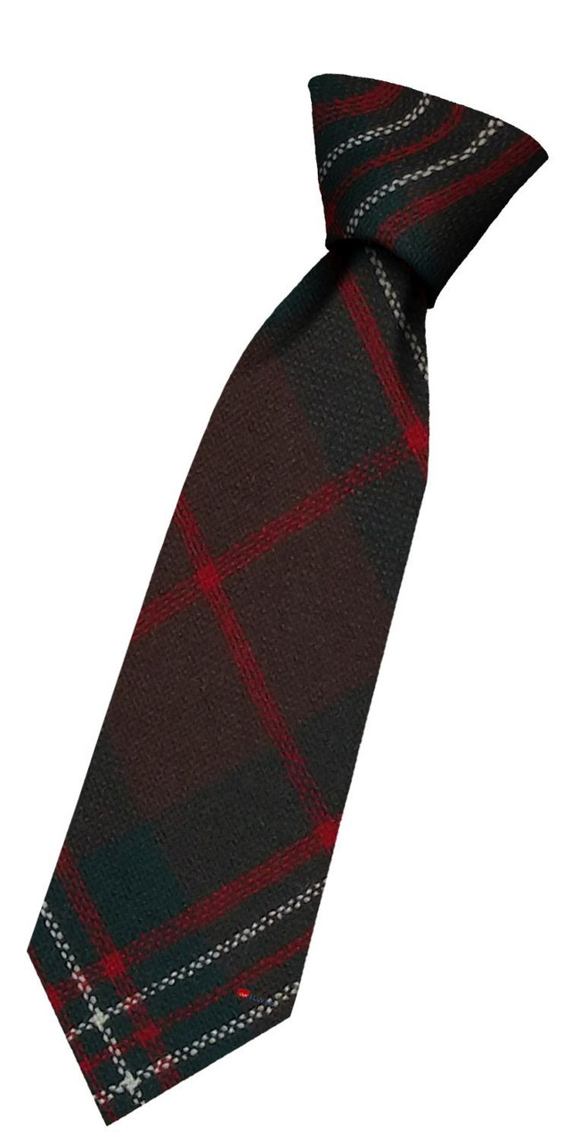 Boys Pure Wool Tie Woven Scotland - Scott Brown Modern Tartan