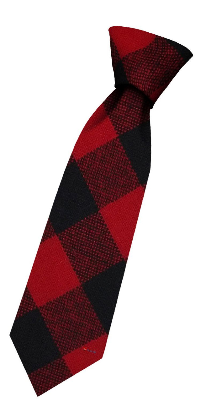 Boys Pure Wool Tie Woven Scotland - Rob Roy MacGregor Modern Tartan