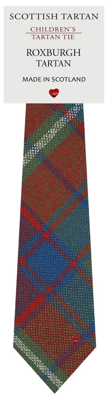 Boys Pure Wool Tie Woven Scotland - Roxburgh District Tartan