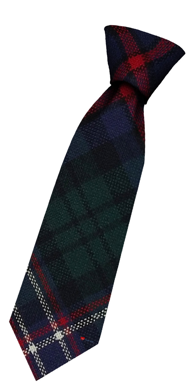 Boys Pure Wool Tie Woven Scotland - Scottish National Tartan