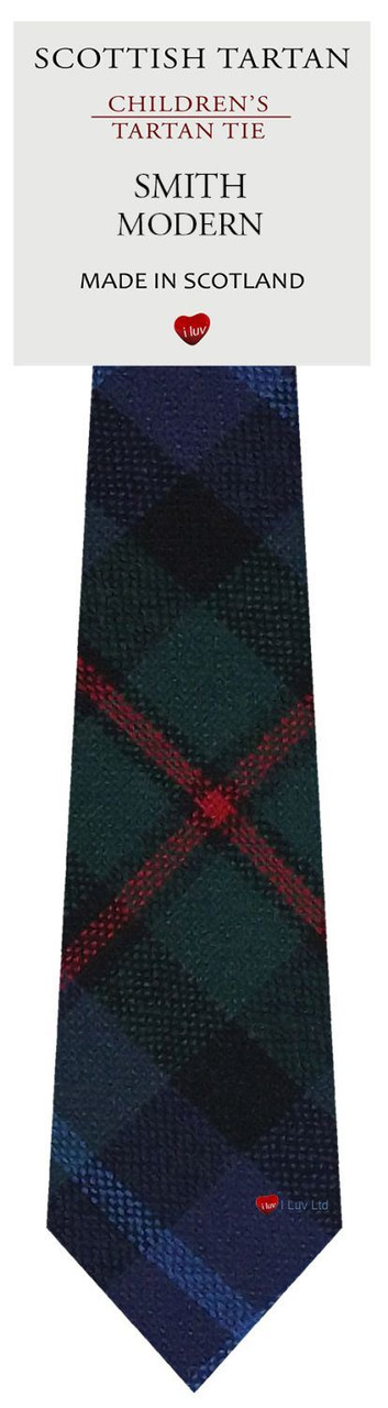 Boys Pure Wool Tie Woven Scotland - Smith Modern Tartan