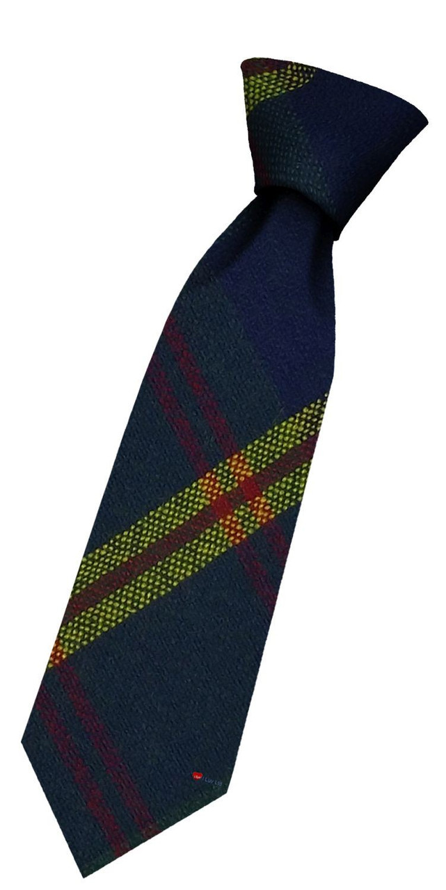 Boys Pure Wool Tie Woven Scotland - US Marine Leatherneck USA Tartan